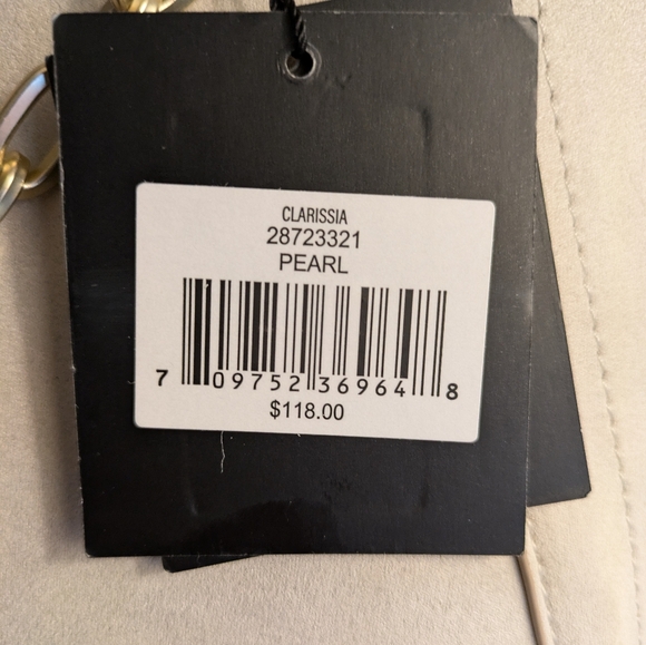 NWT Nanette Lepore Faux Suede Leather Pearl Satchel Crossbody - Picture 9 of 10